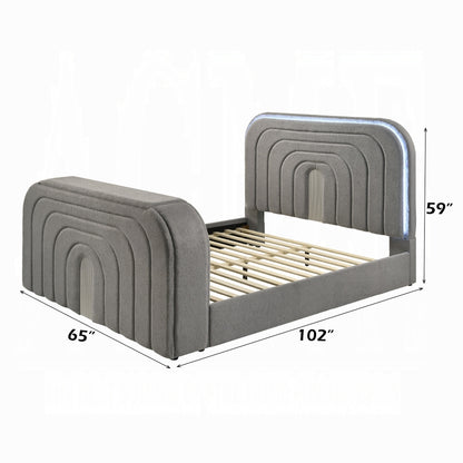 Shelyn Bed w/Led, TV Stand, Fireplace & Bluetooth