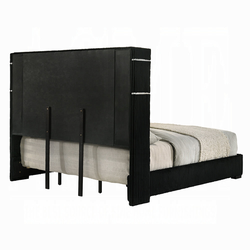 Garner Queen Bed w/Fireplace, LED, Reading Light, Speaker, Bluetooth & USB