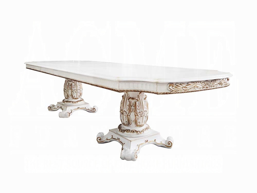 Vendome 9PS Formal Dining Room Set Include 1 Dining Table, 6 Side Chairs and 2 Arm Chairs, 8-Person Solid Wood Extendable Dining Set