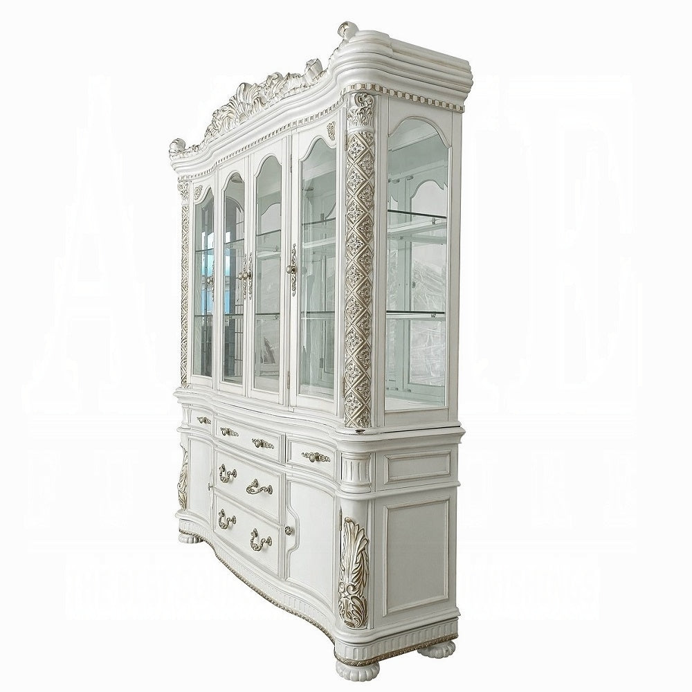 Vendome Buffet & Hutch Antique Pearl Finish DN01350