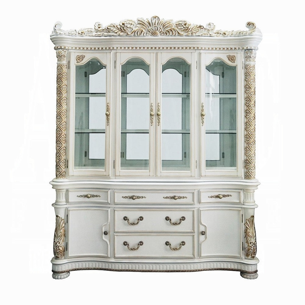 Vendome Buffet & Hutch Antique Pearl Finish DN01350