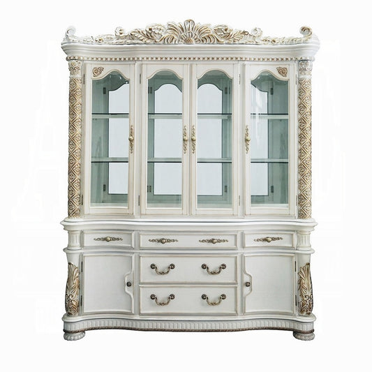Vendome Buffet & Hutch Antique Pearl Finish DN01350