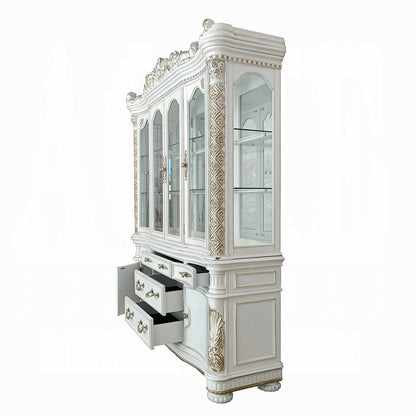 Vendome Buffet & Hutch Antique Pearl Finish DN01350