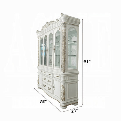 Vendome Buffet & Hutch Antique Pearl Finish DN01350