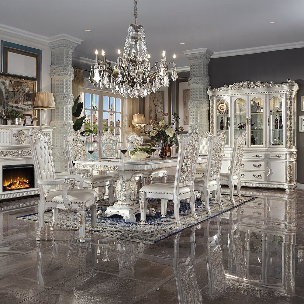 Vendome Buffet & Hutch Antique Pearl Finish DN01350