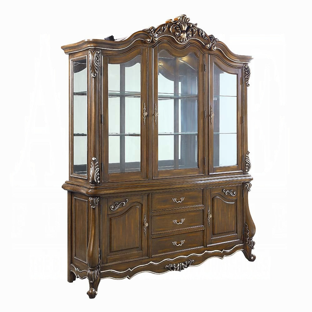 Latisha Buffet & Hutch Antique Oak Finish DN01360