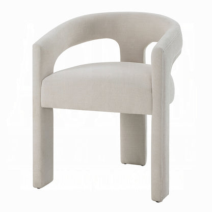 Gamarya 7-Piece Modern Dining Set with 87" Oval Pedestal Table and 6 Beige Linen Upholstered Chairs