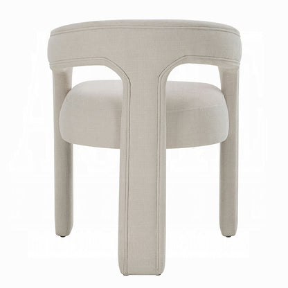Gamarya 7-Piece Modern Dining Set with 87" Oval Pedestal Table and 6 Beige Linen Upholstered Chairs