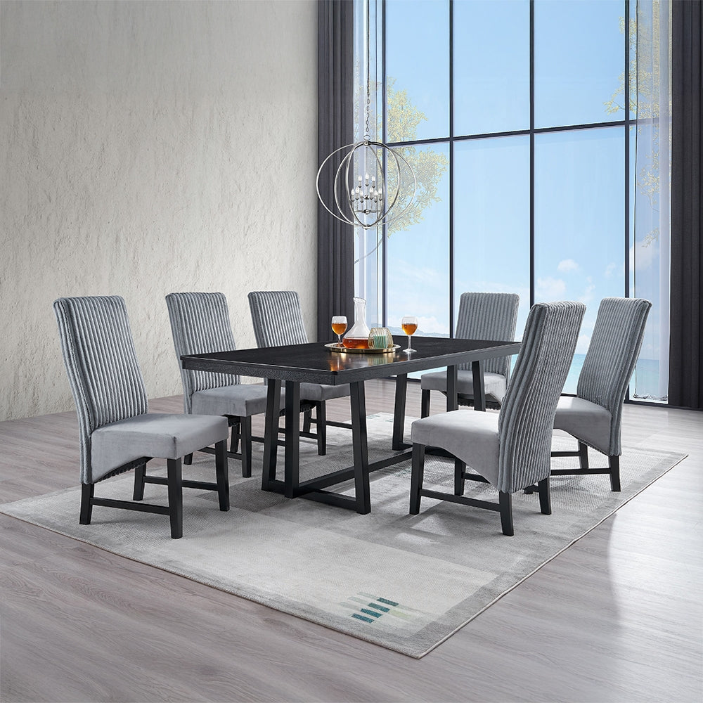 ACME Kini 7-Piece Modern Dining Table Set