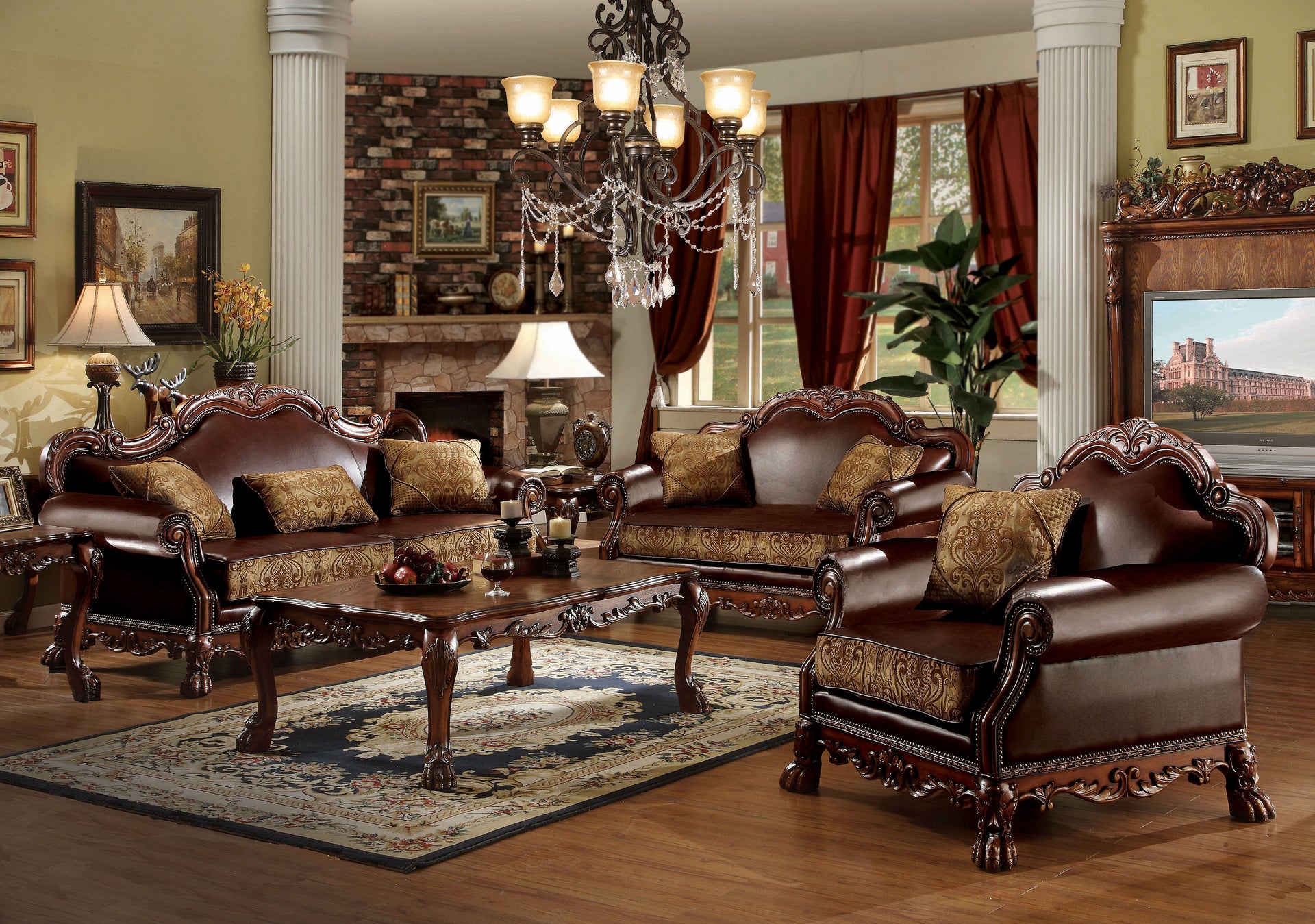 Dresden 4PC Living Room Set, Including Sofa, Loveseat, Chair and Coffee Table