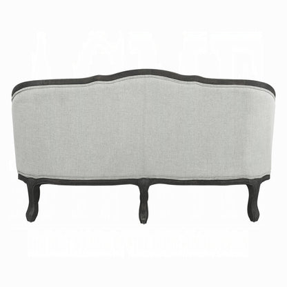 Samael Colletion 3-Piece Living Room Set Include Sofa, Loveseat and Chair, Gray Linen & Dark Brown Finish
