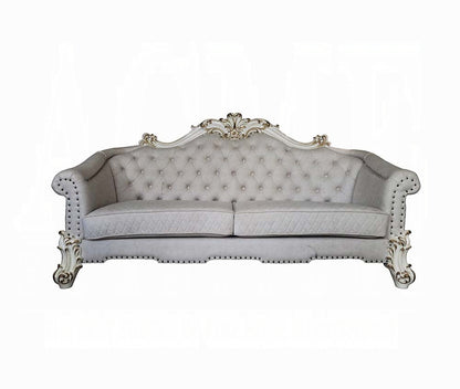 Vendome II Colletion 4-Piece Living Room Set Include Sofa, Loveseat, Chair and Coffee Table, Antique Pearl Finish