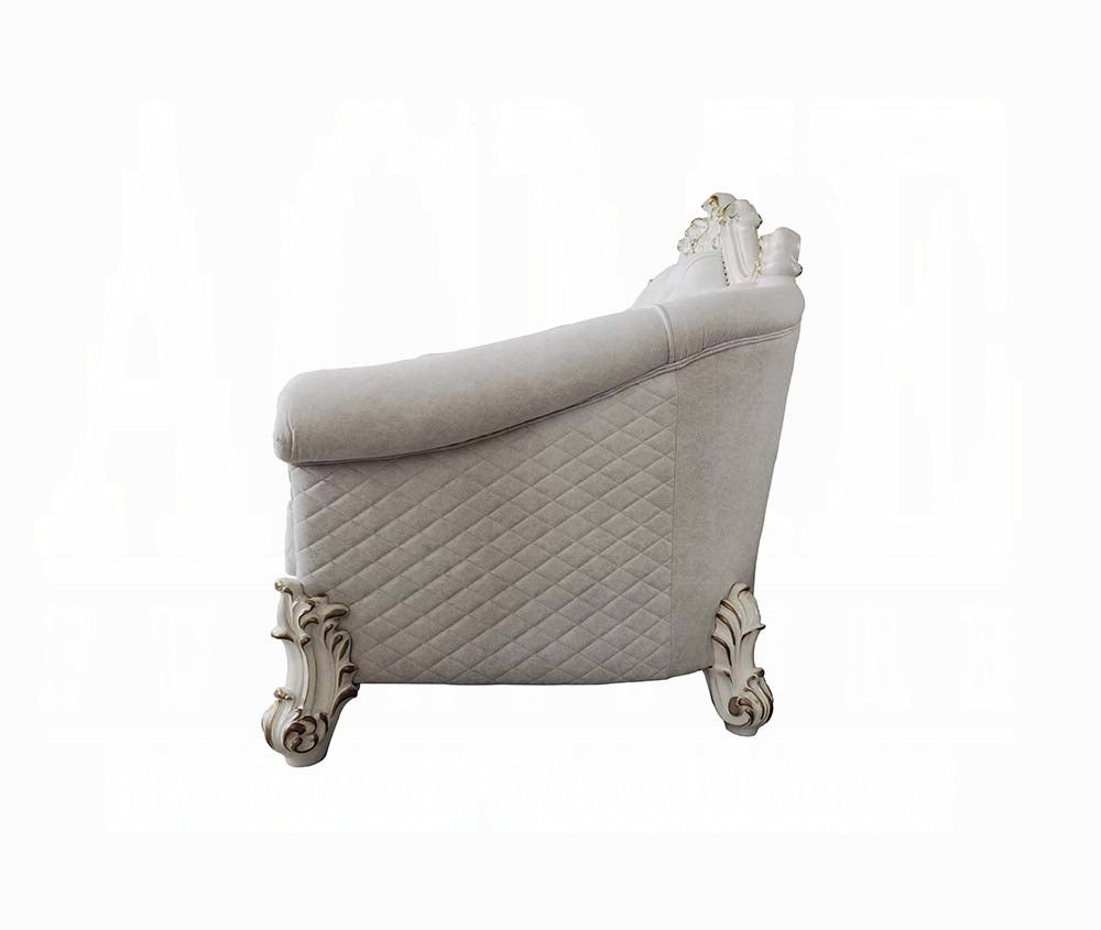 Vendome II Colletion 4-Piece Living Room Set Include Sofa, Loveseat, Chair and Coffee Table, Antique Pearl Finish