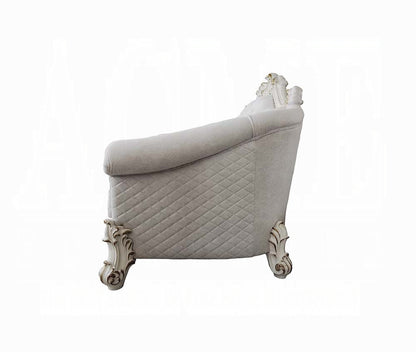 Vendome II Colletion 4-Piece Living Room Set Include Sofa, Loveseat, Chair and Coffee Table, Antique Pearl Finish