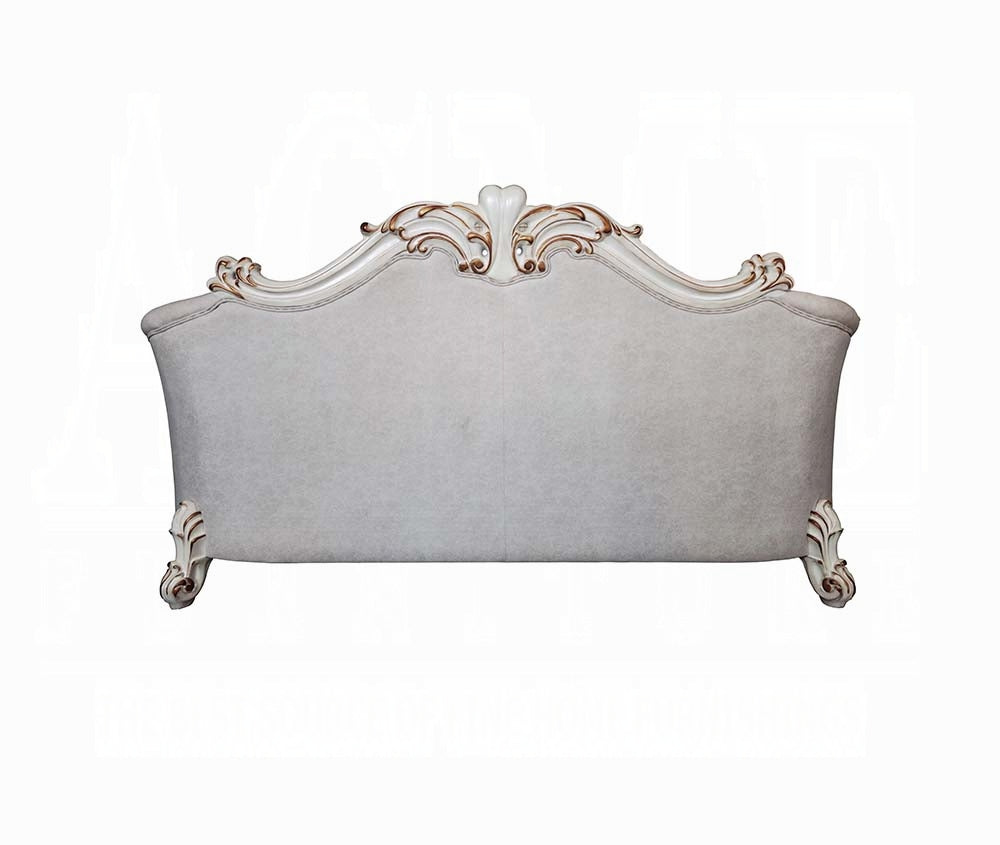Vendome II Colletion 4-Piece Living Room Set Include Sofa, Loveseat, Chair and Coffee Table, Antique Pearl Finish