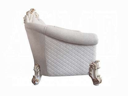 Vendome II Colletion 4-Piece Living Room Set Include Sofa, Loveseat, Chair and Coffee Table, Antique Pearl Finish