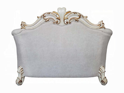 Vendome II Colletion 4-Piece Living Room Set Include Sofa, Loveseat, Chair and Coffee Table, Antique Pearl Finish