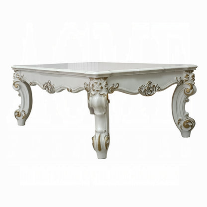 Vendome II Colletion 4-Piece Living Room Set Include Sofa, Loveseat, Chair and Coffee Table, Antique Pearl Finish