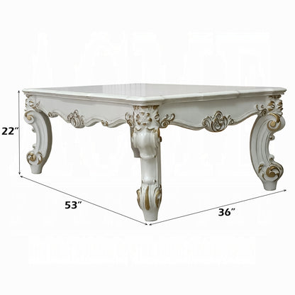 Vendome II Colletion 4-Piece Living Room Set Include Sofa, Loveseat, Chair and Coffee Table, Antique Pearl Finish