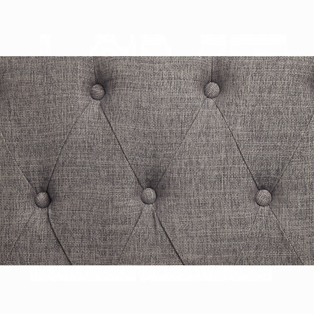 Florian Colletion 3-Piece Living Room Set Include Sofa, Loveseat and Chair, Gray Fabric & Antique White Finish