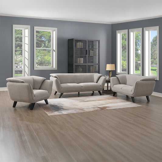 ACME Nayeli Collection 3-Piece Living Room Set Include Sofa, Loveseat and Chair, Brown Linen