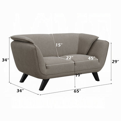 Nayeli Collection 3-Piece Living Room Set Include Sofa, Loveseat and Chair, Brown Linen