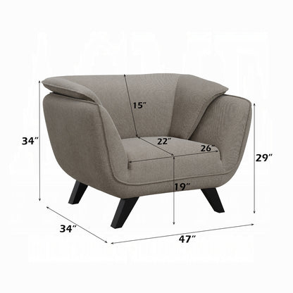 Nayeli Collection 3-Piece Living Room Set Include Sofa, Loveseat and Chair, Brown Linen