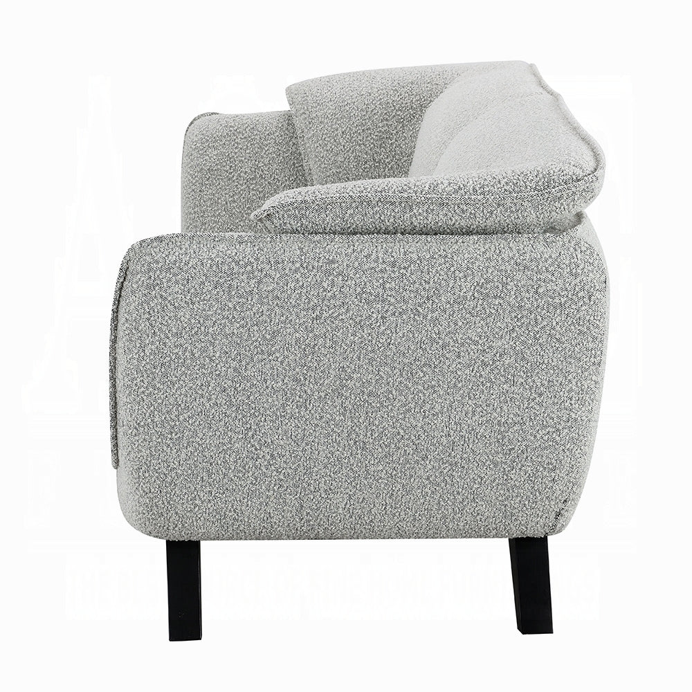 Nayeli 4-Piece Living Room Set Include Sofa, Loveseat, Chair and Coffee Table, Light Gray Boucle