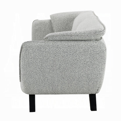 Nayeli 4-Piece Living Room Set Include Sofa, Loveseat, Chair and Coffee Table, Light Gray Boucle
