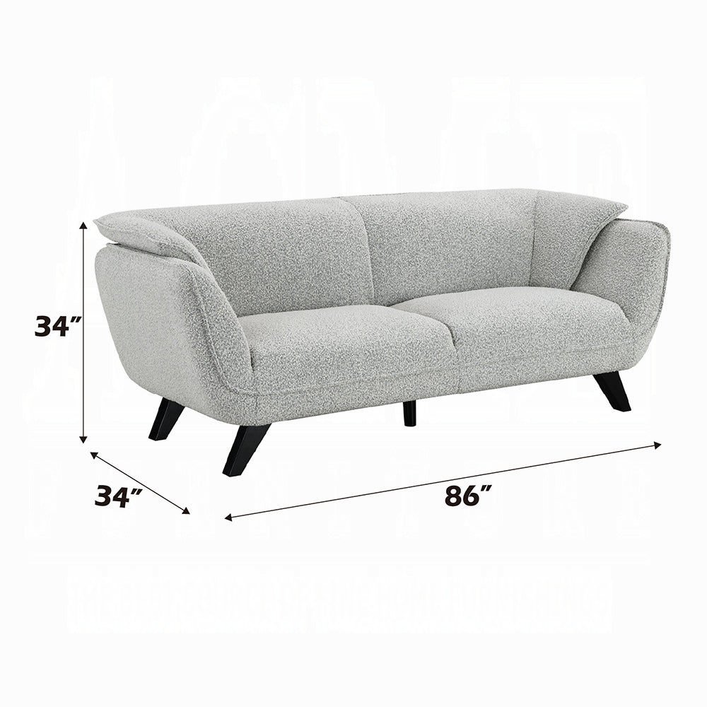 Nayeli 4-Piece Living Room Set Include Sofa, Loveseat, Chair and Coffee Table, Light Gray Boucle