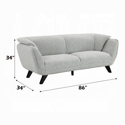 Nayeli 4-Piece Living Room Set Include Sofa, Loveseat, Chair and Coffee Table, Light Gray Boucle