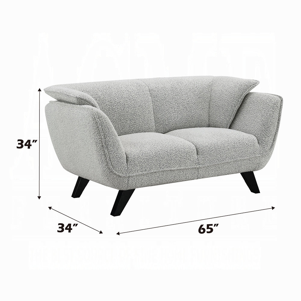 Nayeli 4-Piece Living Room Set Include Sofa, Loveseat, Chair and Coffee Table, Light Gray Boucle