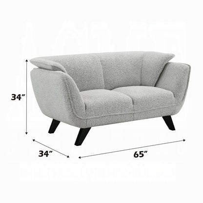 Nayeli 4-Piece Living Room Set Include Sofa, Loveseat, Chair and Coffee Table, Light Gray Boucle