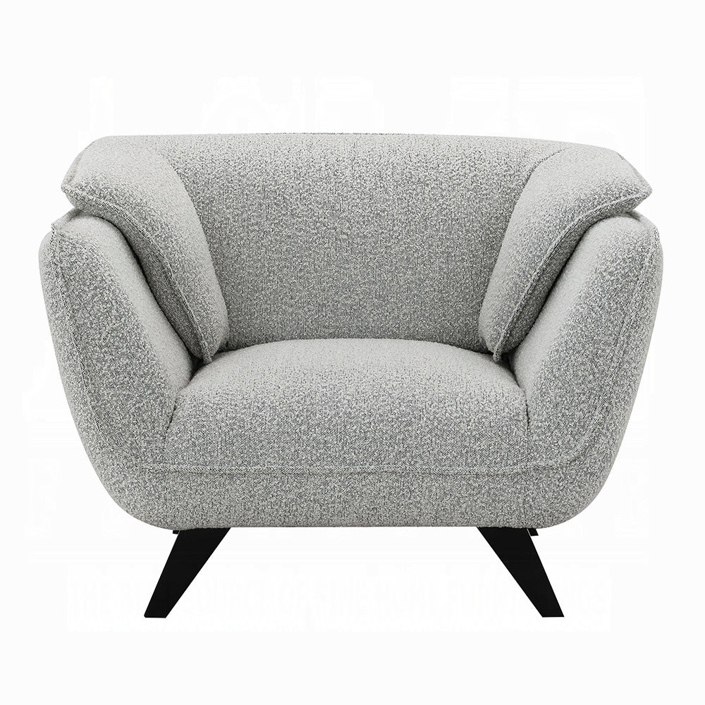 Nayeli 4-Piece Living Room Set Include Sofa, Loveseat, Chair and Coffee Table, Light Gray Boucle