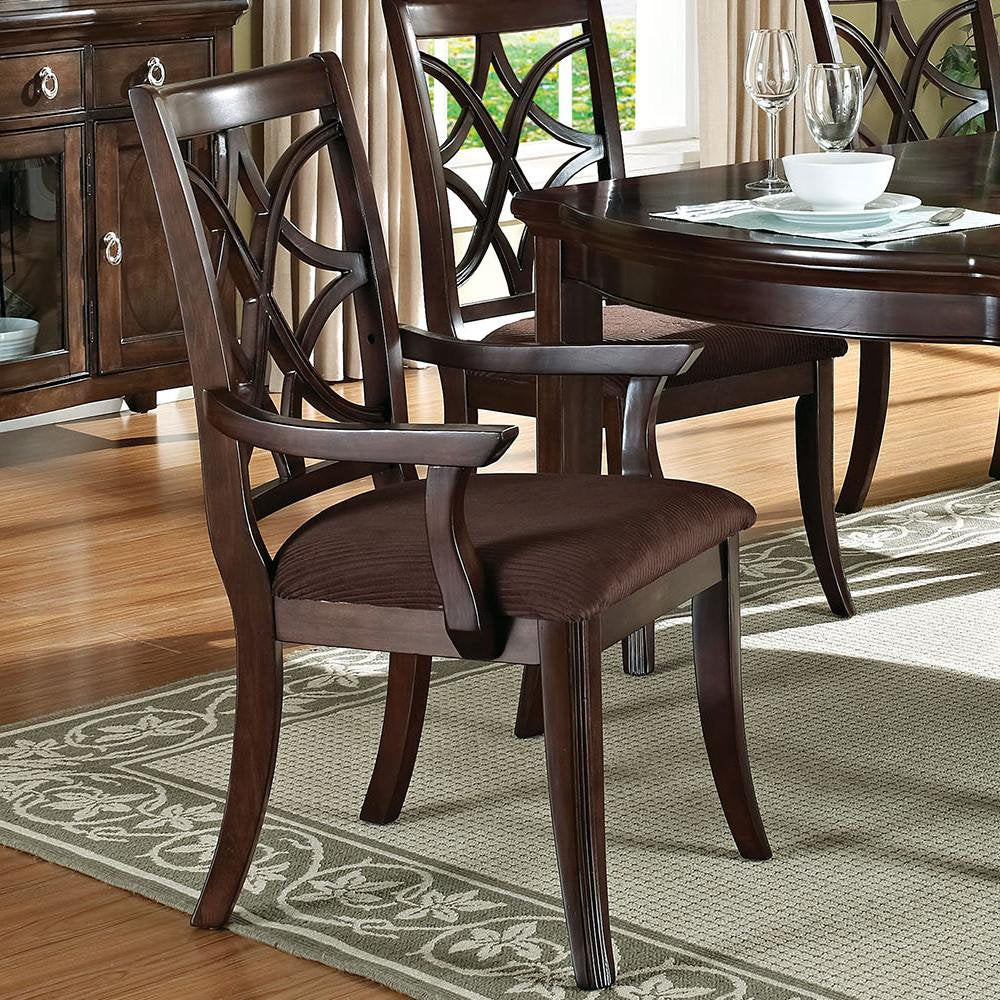 7Pcs Wood Dining Table Set with Leaf Acme Furniture 60255 Keenan Dark Walnut