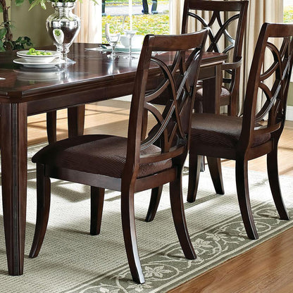 7Pcs Wood Dining Table Set with Leaf Acme Furniture 60255 Keenan Dark Walnut