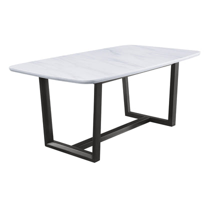 Marble Top & Weathered Gray 7pcs Dining Table Set by Acme Madan DN00059-7pcs