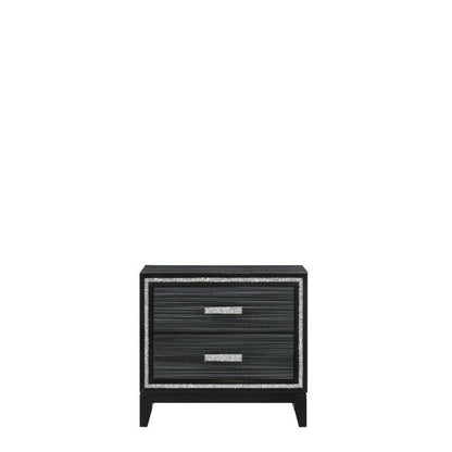Haiden Modern Black Eastern King Bed Set 5PCS Includes Bed, 2 Nightstands, Dresser and Mirror