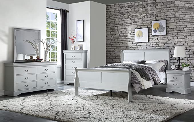 6-Piece Bedroom Set Bed, Dress, Chest, Mirror and 2 Nightstands
