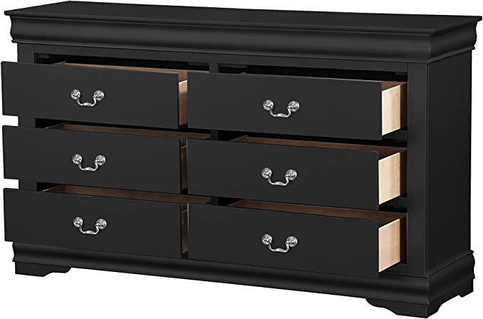 6-Piece Bedroom Set Bed, Dress, Chest, Mirror and 2 Nightstands